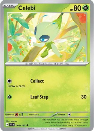 SV07 Stellar Crown  004/142 Celebi  - Reverse Holofoil - Uncommon