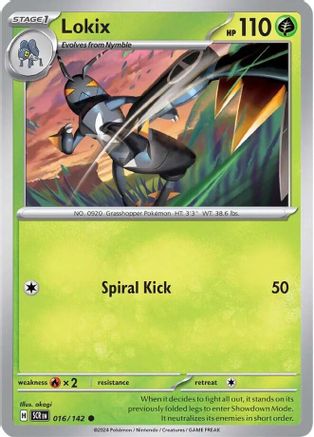 SV07 Stellar Crown  016/142 Lokix  - Reverse Holofoil - Common