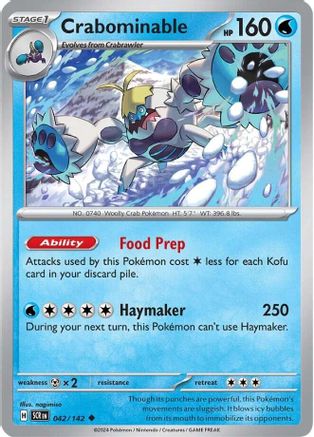 SV07 Stellar Crown  042/142 Crabominable  - Reverse Holofoil - Uncommon