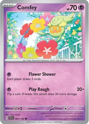 SV07 Stellar Crown  063/142 Comfey  - Reverse Holofoil - Common