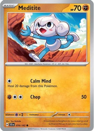 SV07 Stellar Crown  078/142 Meditite  - Reverse Holofoil - Common
