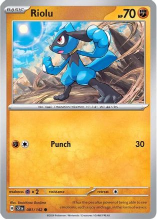 SV07 Stellar Crown  081/142 Riolu  - Reverse Holofoil - Common