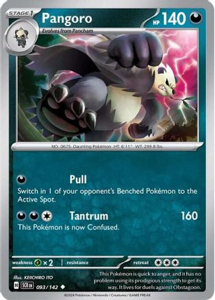 SV07 Stellar Crown  093/142 Pangoro  - Reverse Holofoil - Uncommon
