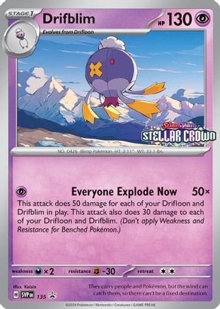 SV Scarlet & Violet Promo Cards  135 Drifblim  - Holofoil - Promo
