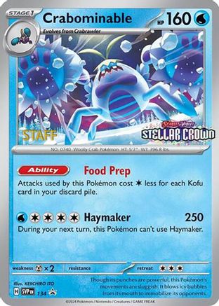 SV Scarlet & Violet Promo Cards  134 Crabominable  - Reverse Holofoil - Promo