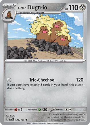 SV08 Surging Sparks  123/191 Alolan Dugtrio  - Uncommon