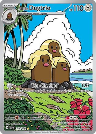 SV08 Surging Sparks  208/191 Alolan Dugtrio  - Holofoil - Illustration Rare