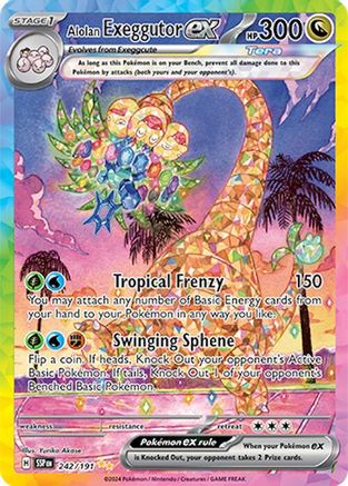 SV08 Surging Sparks  242/191 Alolan Exeggutor ex  - Holofoil - Special Illustration Rare