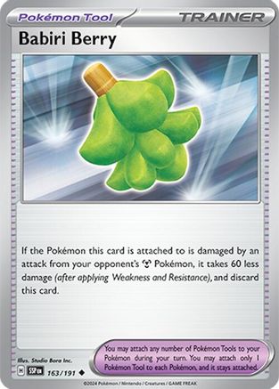 SV08 Surging Sparks  163/191 Babiri Berry  - Reverse Holofoil - Uncommon
