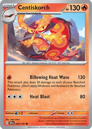 SV08 Surging Sparks  028/191 Centiskorch  - Common