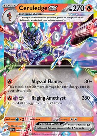 SV08 Surging Sparks  036/191 Ceruledge ex  - Holofoil - Double Rare