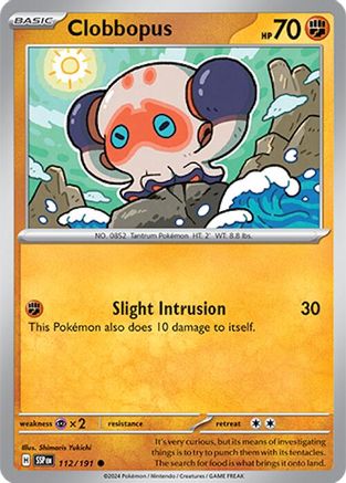 SV08 Surging Sparks  112/191 Clobbopus  - Reverse Holofoil - Common
