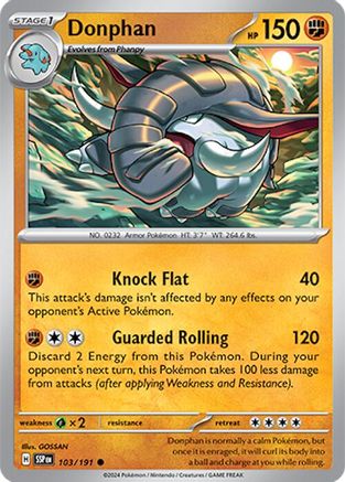 SV08 Surging Sparks  103/191 Donphan  - Reverse Holofoil - Common