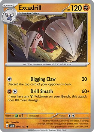 SV08 Surging Sparks  109/191 Excadrill  - Reverse Holofoil - Common