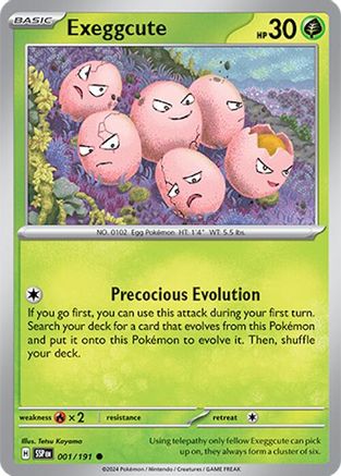SV08 Surging Sparks  001/191 Exeggcute  - Reverse Holofoil - Common