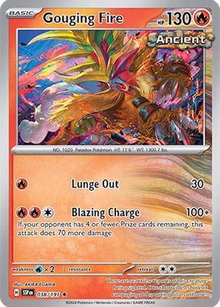 SV08 Surging Sparks  038/191 Gouging Fire  - Reverse Holofoil - Rare