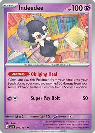 SV08 Surging Sparks  093/191 Indeedee  - Uncommon