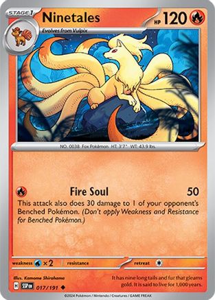 SV08 Surging Sparks  017/191 Ninetales  - Uncommon