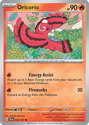 SV08 Surging Sparks  026/191 Oricorio  - Common