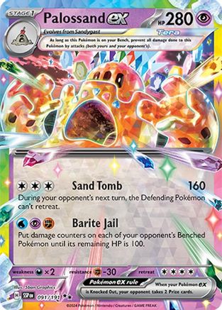 SV08 Surging Sparks  091/191 Palossand ex  - Holofoil - Double Rare