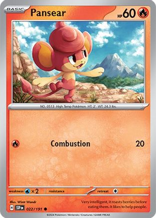 SV08 Surging Sparks  022/191 Pansear  - Reverse Holofoil - Common