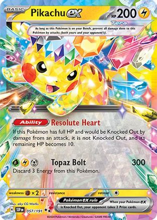 SV08 Surging Sparks  057/191 Pikachu ex  - Holofoil - Double Rare