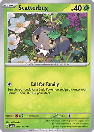 SV08 Surging Sparks  005/191 Scatterbug  - Reverse Holofoil - Common