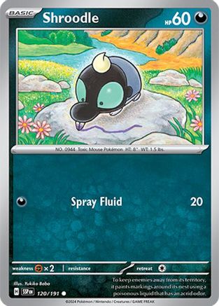 SV08 Surging Sparks  120/191 Shroodle  - Reverse Holofoil - Common