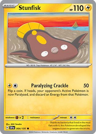 SV08 Surging Sparks  064/191 Stunfisk  - Reverse Holofoil - Common