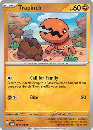 SV08 Surging Sparks  104/191 Trapinch  - Common