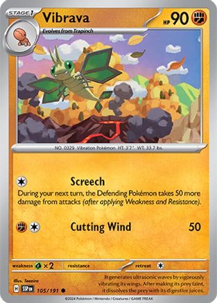 SV08 Surging Sparks  105/191 Vibrava  - Reverse Holofoil - Common