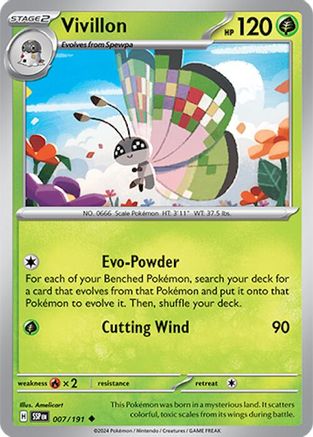 SV08 Surging Sparks  007/191 Vivillon  - Reverse Holofoil - Uncommon