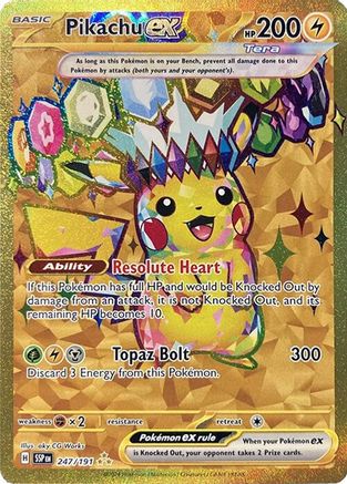 SV08 Surging Sparks  247/191 Pikachu ex  - Holofoil - Hyper Rare