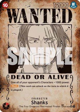 Emperors in the New World  OP09-004 Shanks (004) (Wanted Poster) (OP09-004)  - Foil - Super Rare