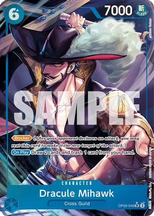 Emperors in the New World  OP09-048 Dracule Mihawk (Parallel) (OP09-048)  - Foil - Super Rare