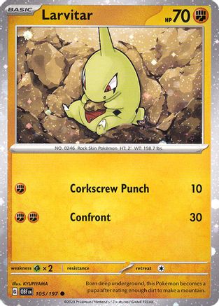 Miscellaneous Cards & Products  105/197 Larvitar  - Holofoil - Common