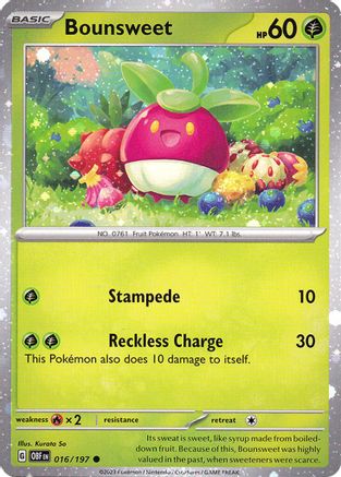 Miscellaneous Cards & Products  016/197 Bounsweet  - Holofoil - Common