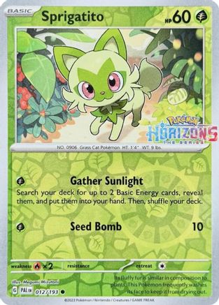 Miscellaneous Cards & Products  012/193 Sprigatito  - Reverse Holofoil - Common