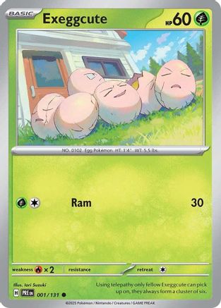 SV Prismatic Evolutions  001/131 Exeggcute  - Reverse Holofoil - Common