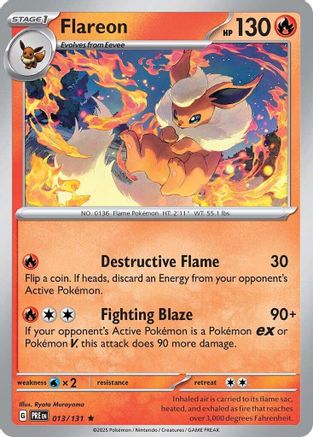 SV Prismatic Evolutions  013/131 Flareon  - Holofoil - Rare