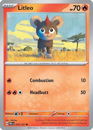 SV Prismatic Evolutions  015/131 Litleo  - Reverse Holofoil - Common
