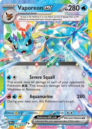 SV Prismatic Evolutions  023/131 Vaporeon ex  - Holofoil - Double Rare