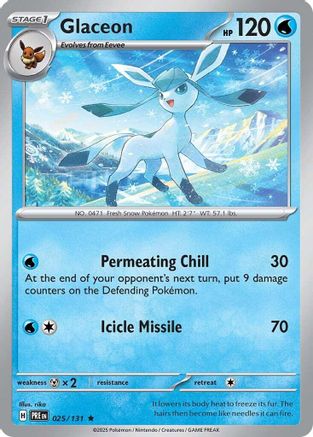 SV Prismatic Evolutions  025/131 Glaceon  - Holofoil - Rare
