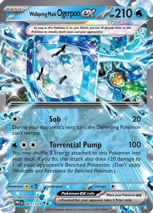 SV Prismatic Evolutions  027/131 Wellspring Mask Ogerpon ex  - Holofoil - Double Rare