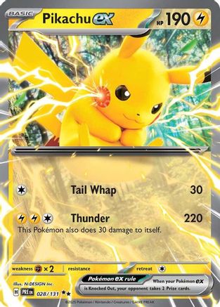 SV Prismatic Evolutions  028/131 Pikachu ex  - Holofoil - Double Rare