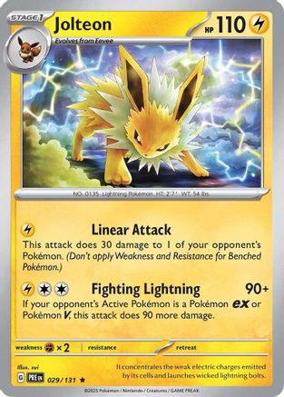 SV Prismatic Evolutions  029/131 Jolteon  - Reverse Holofoil - Rare