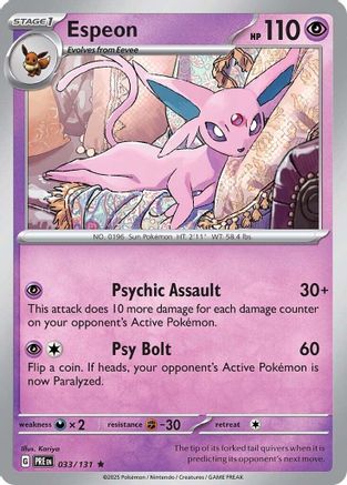 SV Prismatic Evolutions  033/131 Espeon  - Holofoil - Rare