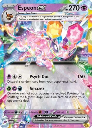 SV Prismatic Evolutions  034/131 Espeon ex  - Holofoil - Double Rare