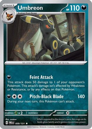 SV Prismatic Evolutions  059/131 Umbreon  - Reverse Holofoil - Rare