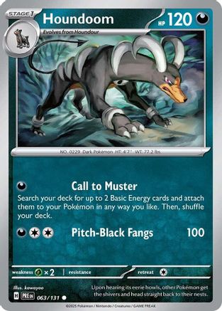 SV Prismatic Evolutions  063/131 Houndoom  - Reverse Holofoil - Common